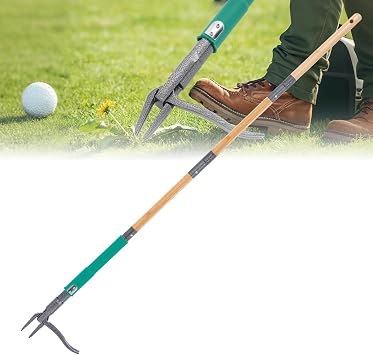 Pragmatist Stand Up Weed Puller Tool with Dual Weed Eject Tech, 4 Claw Steel Head Garden Tools 57.1" Long Handle Weeder, Heavy Duty No Bend Weed Remover for Dandelions, Thistles, Lawn and Yard