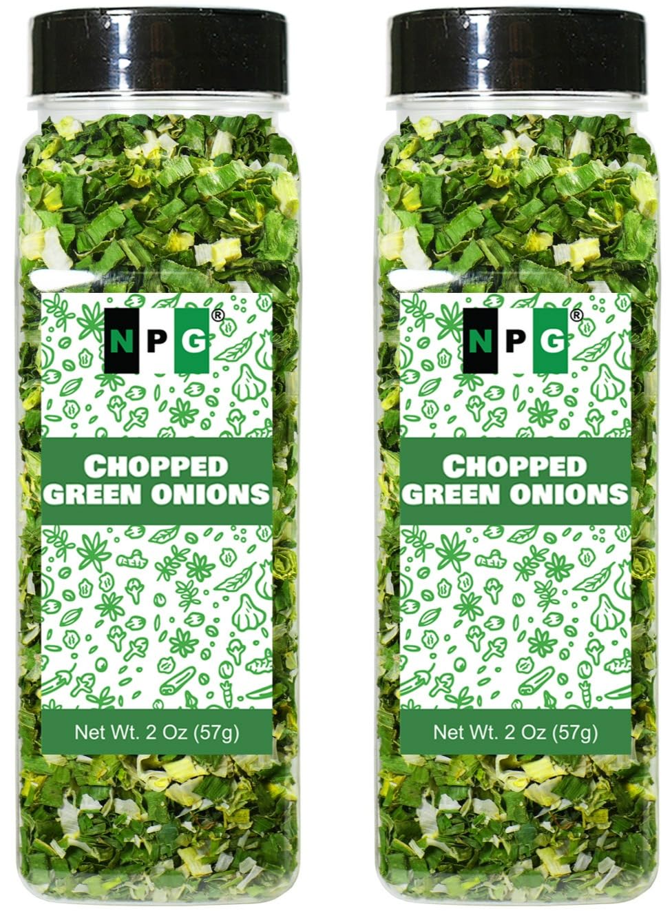 NPG Freeze Dried Chopped Green Onions 2 Oz (Pack of 2), All Natural Non-GMO Gluten Free, Dried Scallions, Gourmet Spring Onions for Cooking, Salads, Garnish