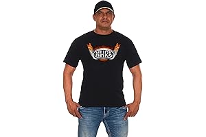 Men's NHRA Drag Pipe Flames Short Sleeve Black T-shirt