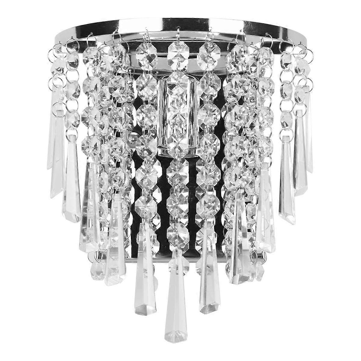 Joyhappst Image Color Modern Crystal Wall Lamp Chrome Sconce Wall Light For Living Room Bathroom Home Indoor Lighting Dec