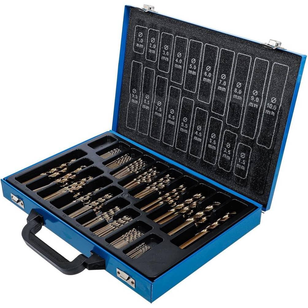 Juego de brocas HSS Cobalto 5% 170 piezas 1-10 mm - Alta precisión y durabilidad - Acero, Pro - D-Work