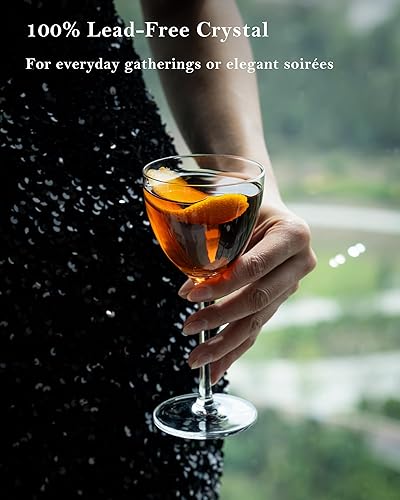 Miniatura 2 de Nick and Nora - Vasos de cóctel de 5.8 onzas, juego de 4 vasos de Martini soplados a mano, 100% sin plomo, vasos de cóctel pequeños para Manhattan,