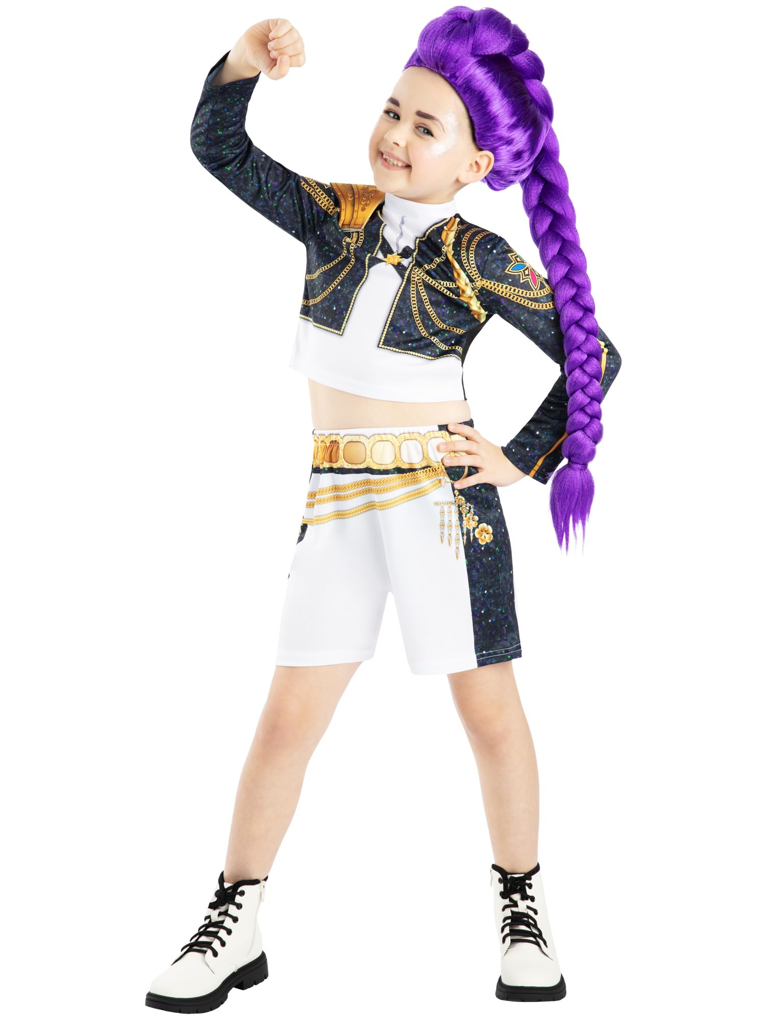Rubies Official Netflix K-Pop Demon Hunters Rumi Golden Classic Child Costume, Kids Fancy Dress