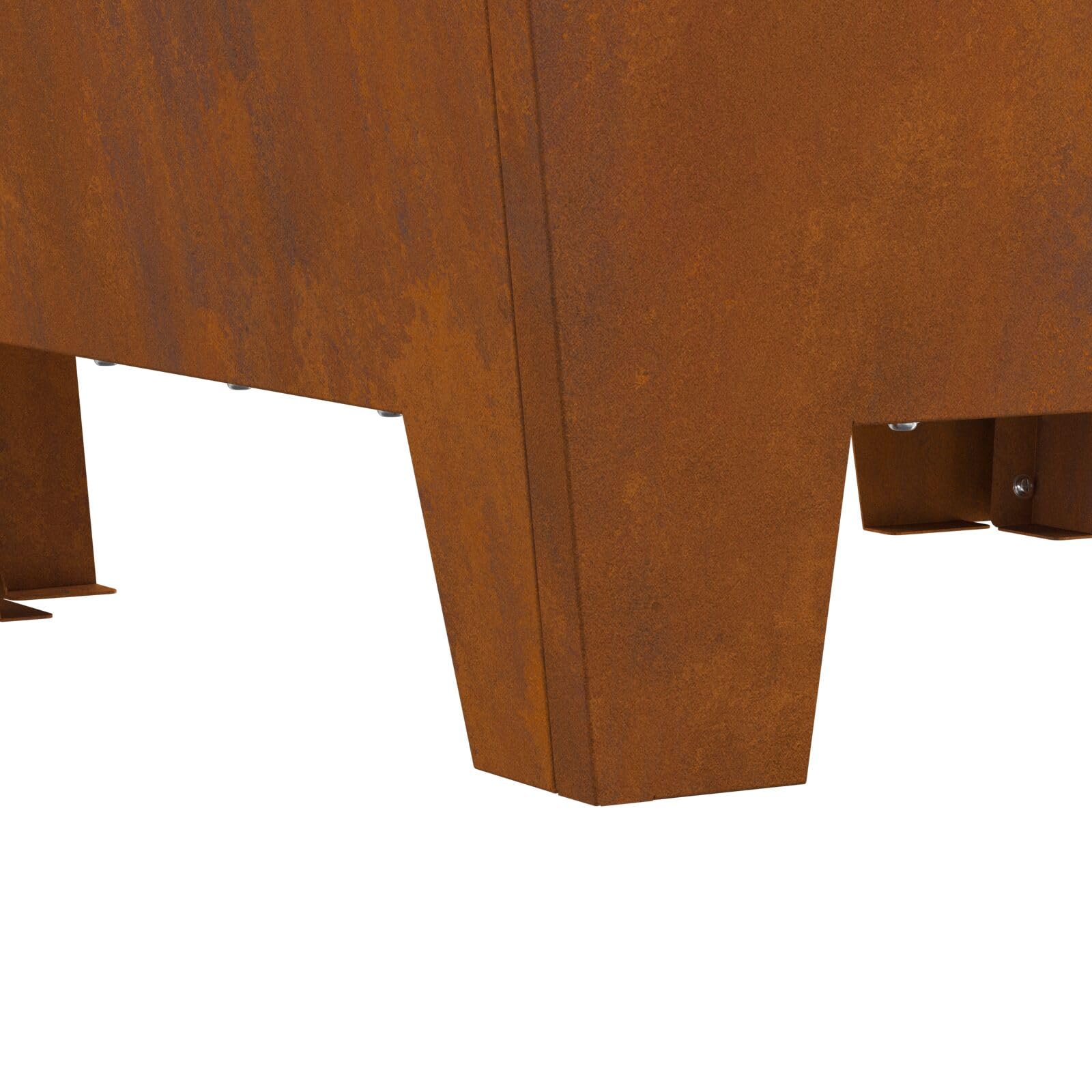 Homgoday Brasero Exterior Jardin Grande,Estufa al Aire Libre para Camping Cuenco para Hogueras Fogata Cuadrada 50x50x30 cm de Acero Resistente al Clima