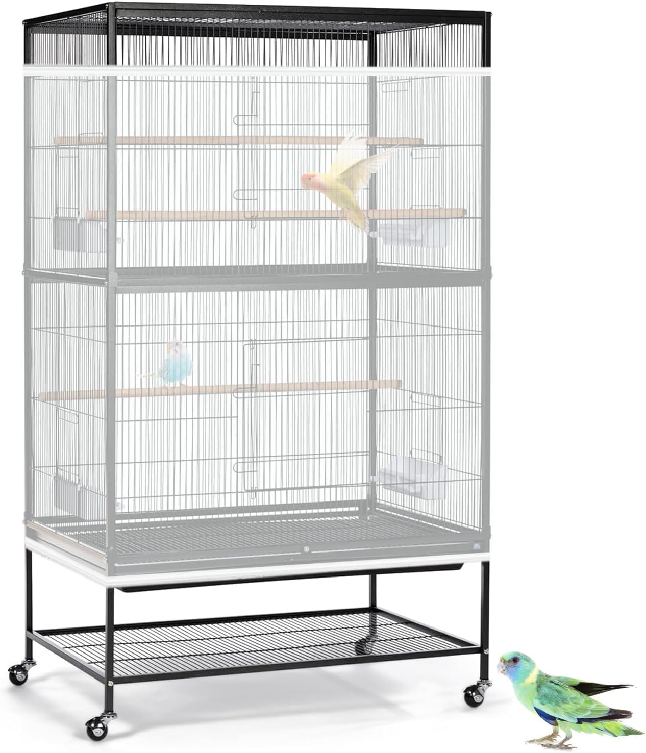 ASOCEA Bird Cage Seed Catcher Adjustable Bird Cage Cover Soft Nylon Mesh Net ...