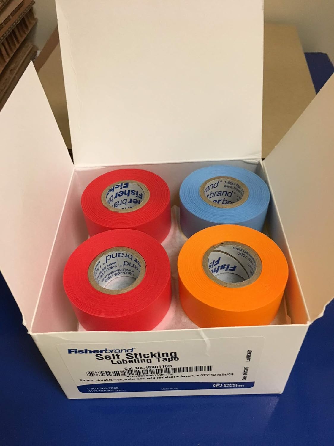 Fisherbrand 1/2 in. Colored Label Tapes, Pack of 24 Assorted 14 yd