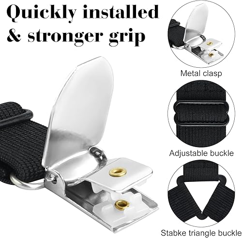 Miniatura 5 de Morcheiong 4 correas ajustables para sábanas con clips para sábanas para ropa de cama, sofás y manteles