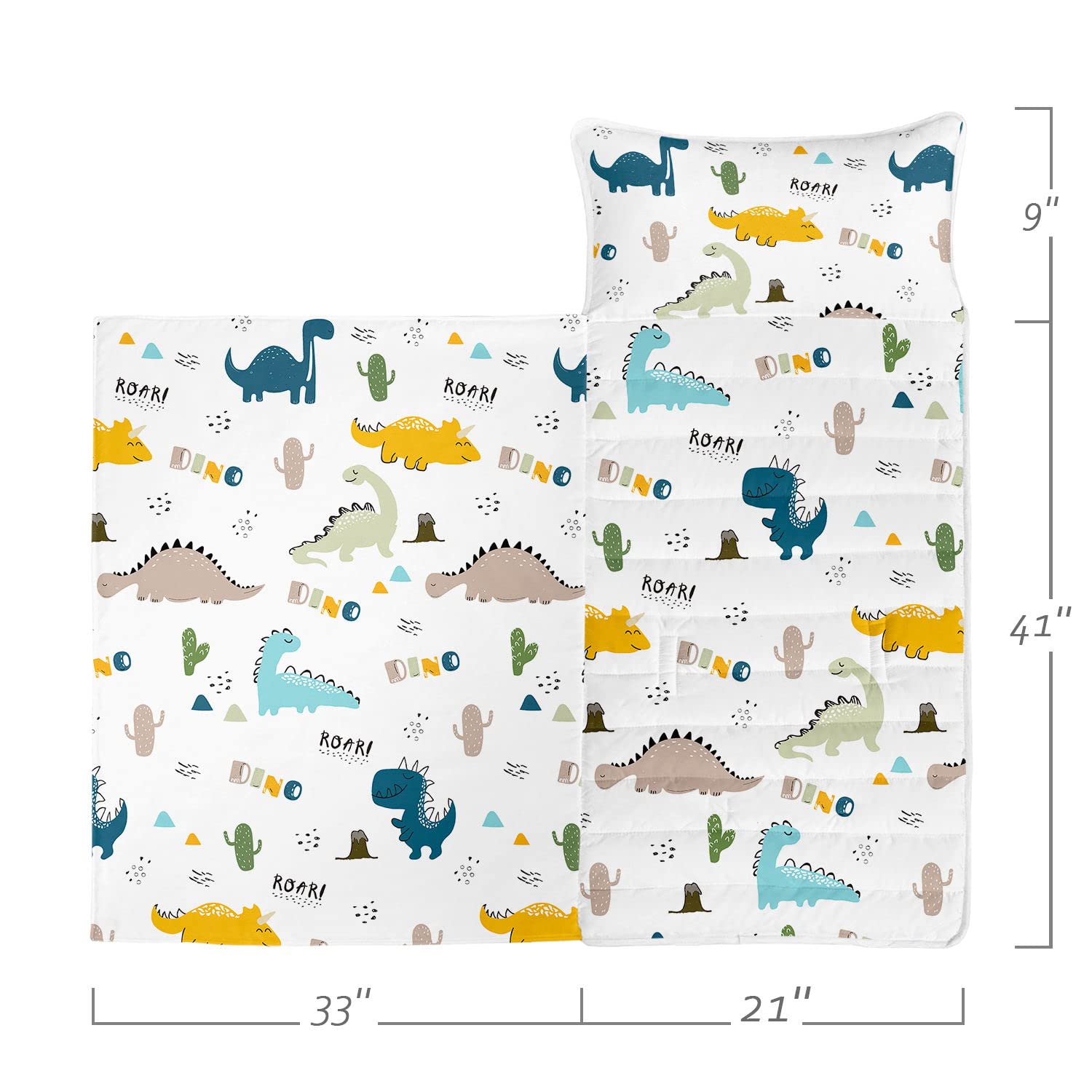 HOSIMA Nap Mat, Cute Dinosaur Sleeping Bag with Removable Pillow - Image 3