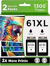 61XL Black Remanufactured Ink Cartridge Replacement for HP 61 Ink 61 XL Black (2 Black) for Envy 4500 5530 4502 4501 5535 OfficeJet 4630 4635 DeskJet 2540 1000 1010 1510 Printers