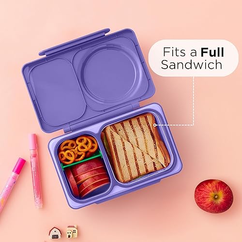 Miniatura 8 de Omie OmieBox UP caja de bento para niños | Lonchera aislada | Termo térmico aislado al vacío a prueba de fugas | Envase de hielo | 2 compartimentos