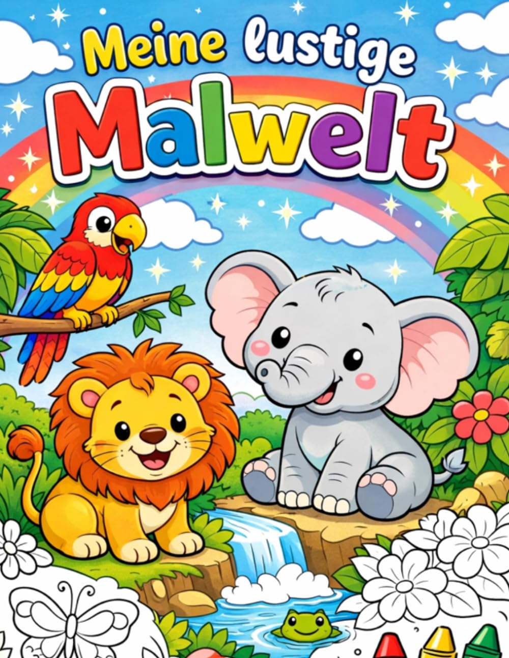 Meine lustige Malwelt: Tierisches Malbuch für Kinder: Ein fröhliches Tier-Malbuch mit einfachen Motiven für kleine Künstler