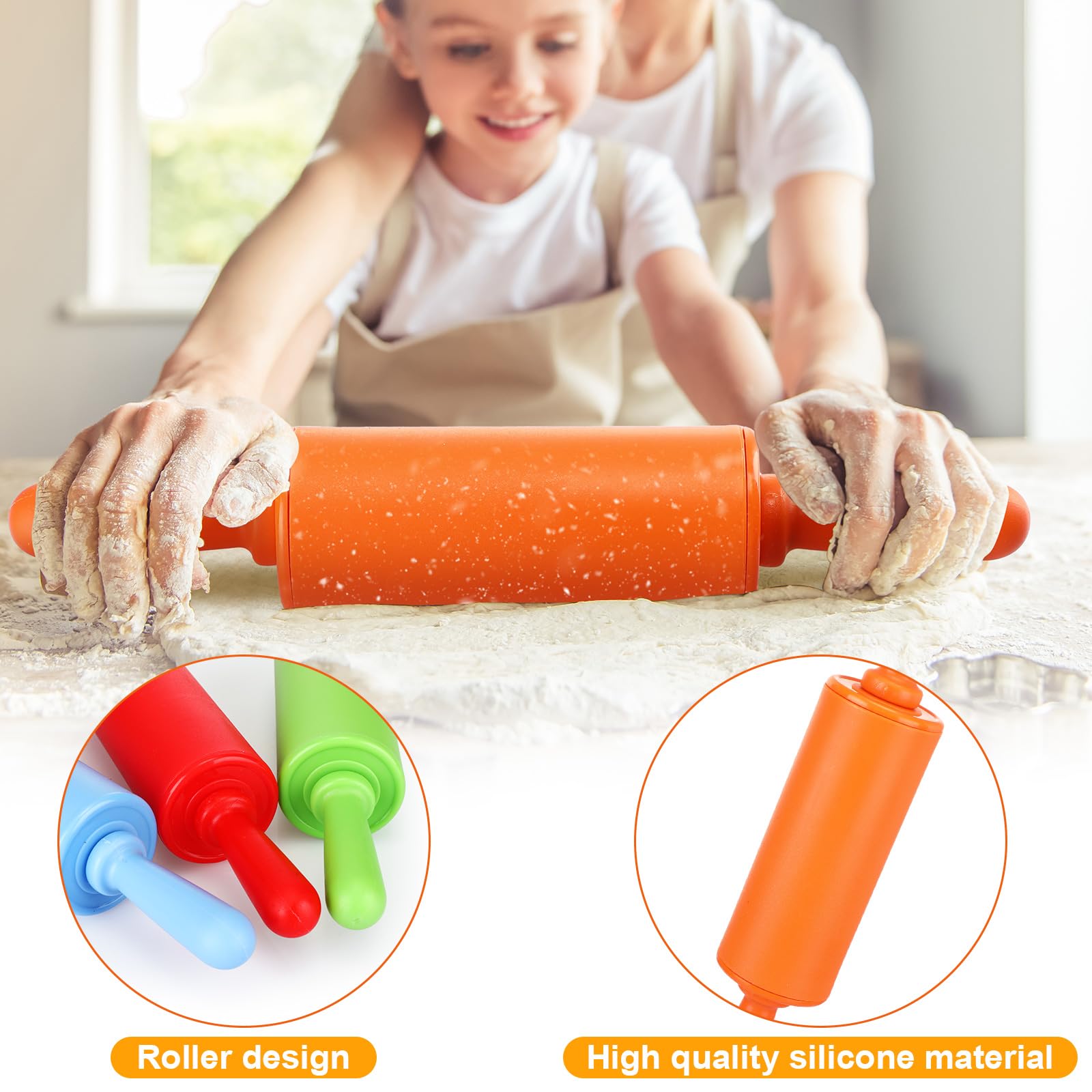 Mini Silicone Rolling Pin With Wooden Handles – Golden Stars Trading