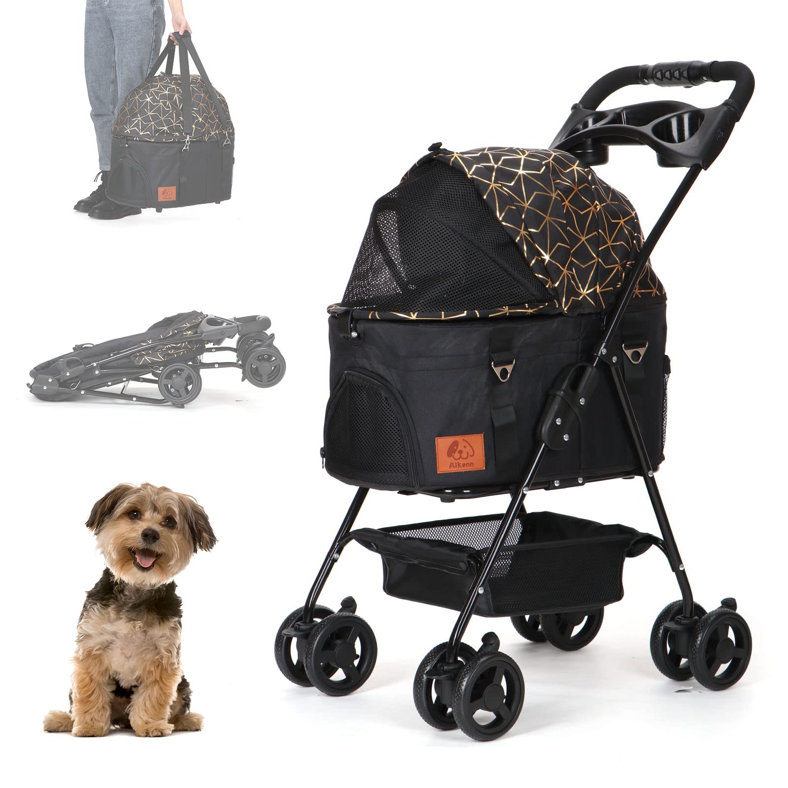Amazon.co.jp: Aikenn分離式 ペットカート 4輪360°回転 折りたたみ 犬 