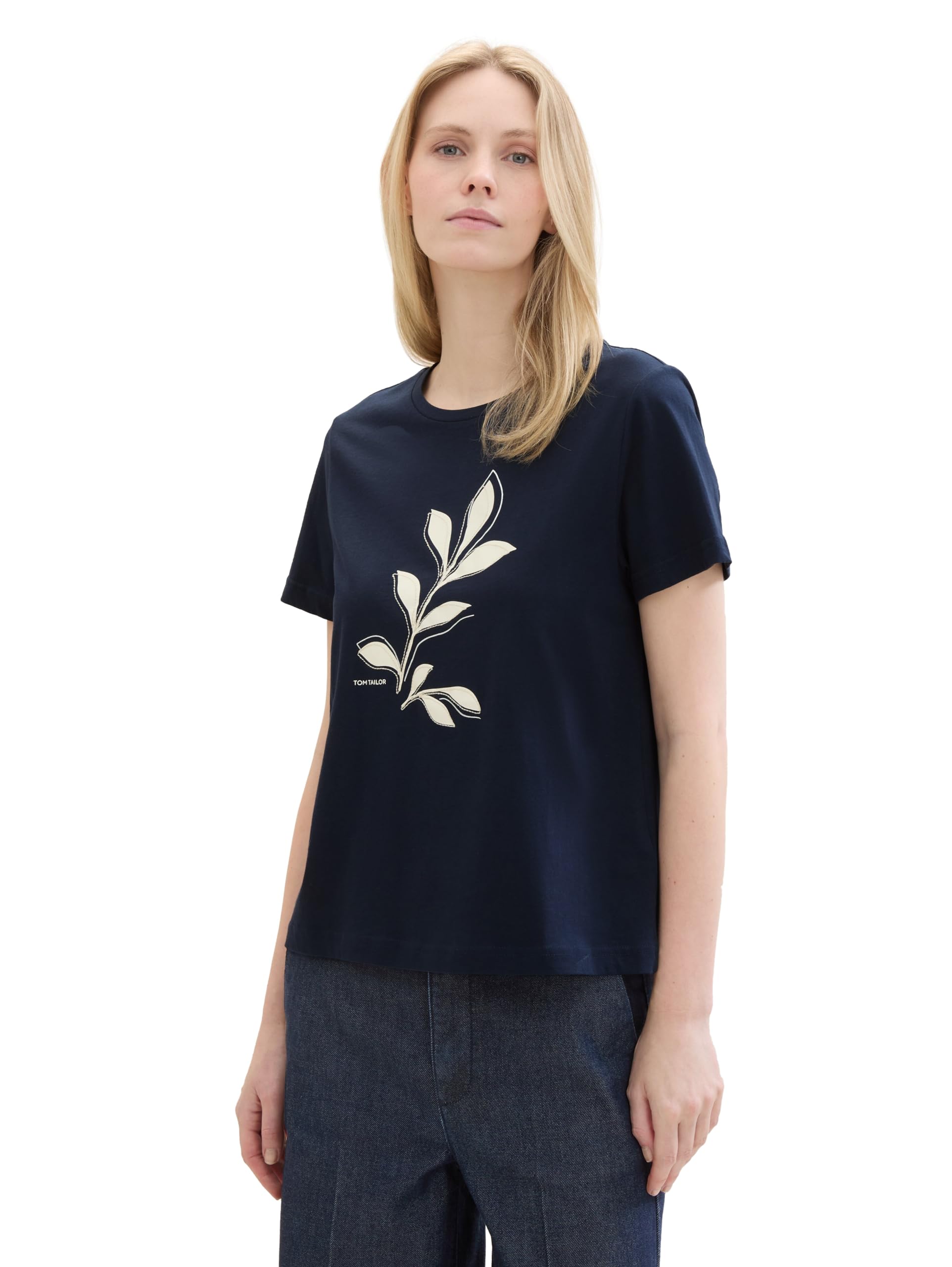 TOM TAILOR Women's T-Shirt, 10360 - Real Navy Blue, XS