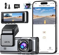 ODREY A2 Pro Dash Cam Front and Rear, 4K + 2.5K Dual Recording, 5G WiFi Car Camera with IMX335 Sensor, Night Vision, G-Sensor, Loop Recording, Parking Mode, 64GB Card Included