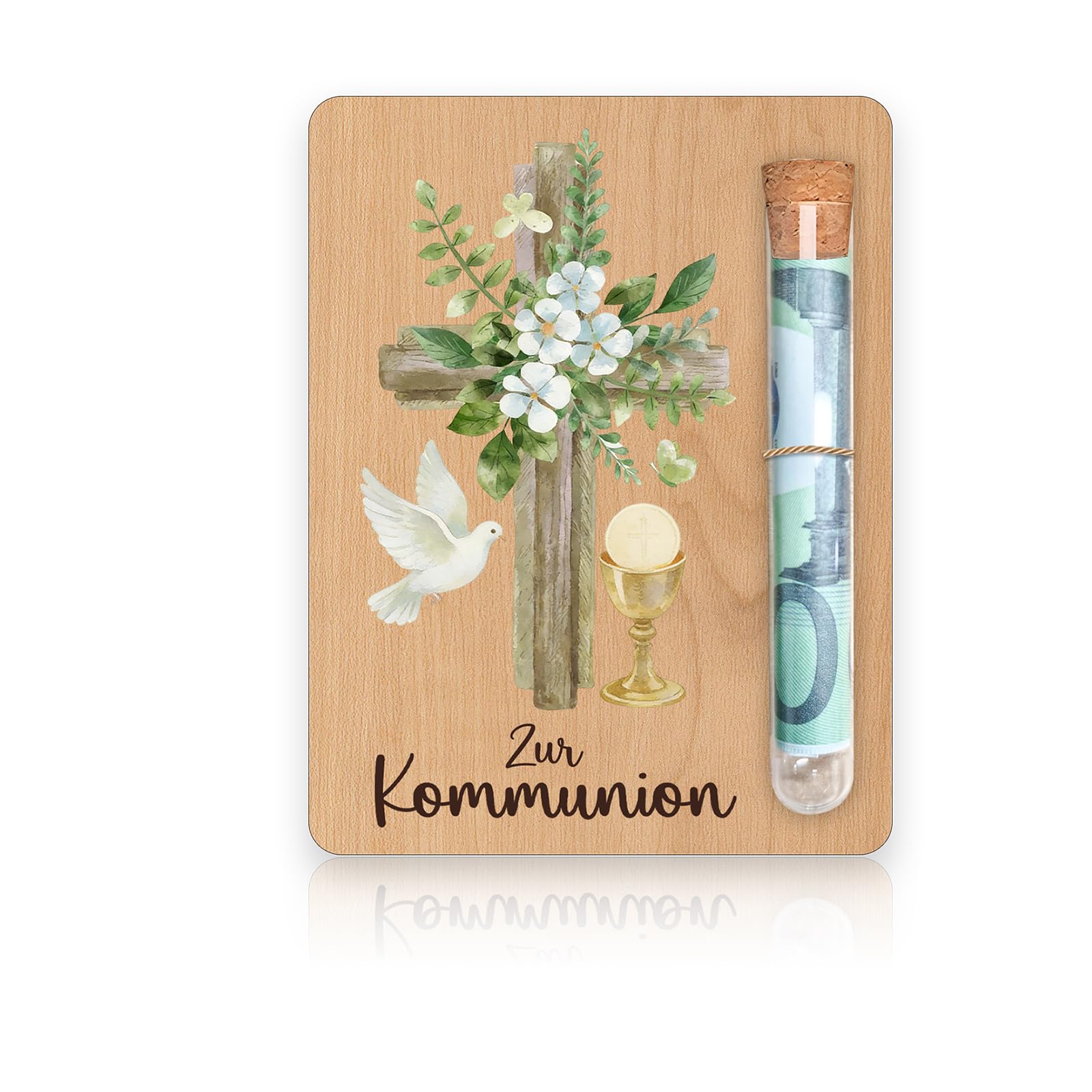 Geldgeschenk Kommunion Holz Karte Zur Kommunion Deko kommunion geschenke für mädchen kommunion geschenk junge Kreuz Taube Motiv geldgeschenk konfirmation Set für Paten Verwandte GeldgeschenkHolz