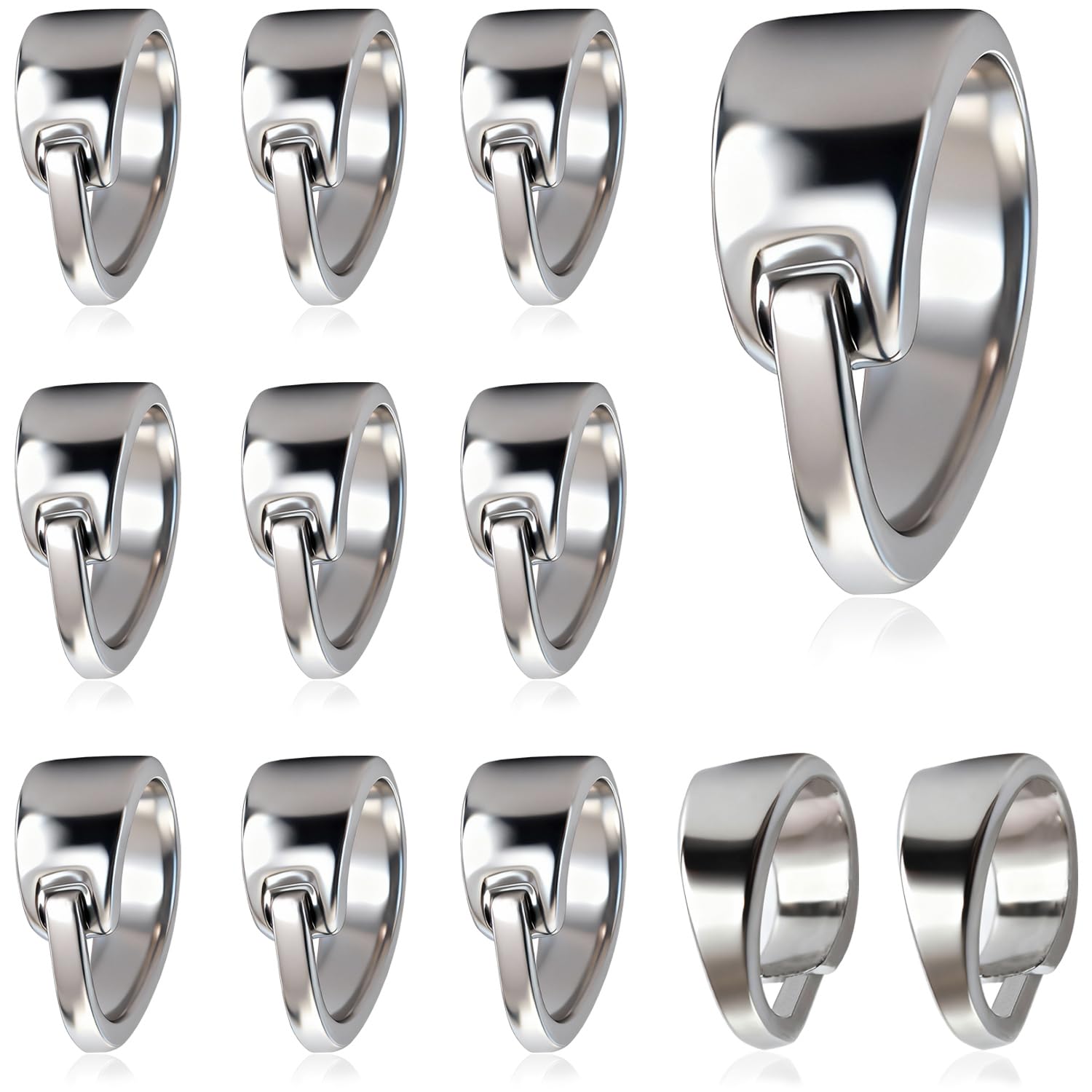 100Pcs Pinch Bail Clasps for Necklace Pendant (White Gold Plated)