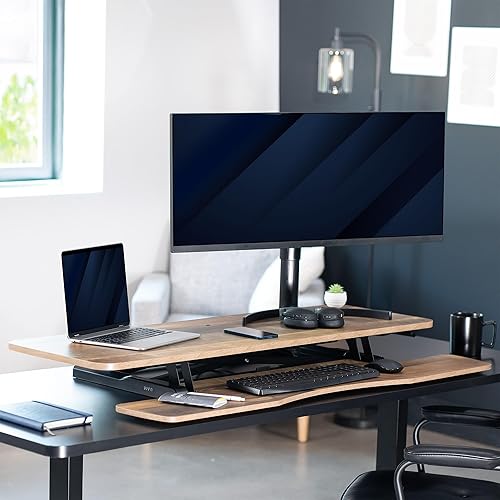 Vista 94 de VIVO DESK-V026KP - Convertidor de escritorio de 26 pulgadas, serie K, elevador de altura ajustable, para monitores y laptops, bandeja ancha