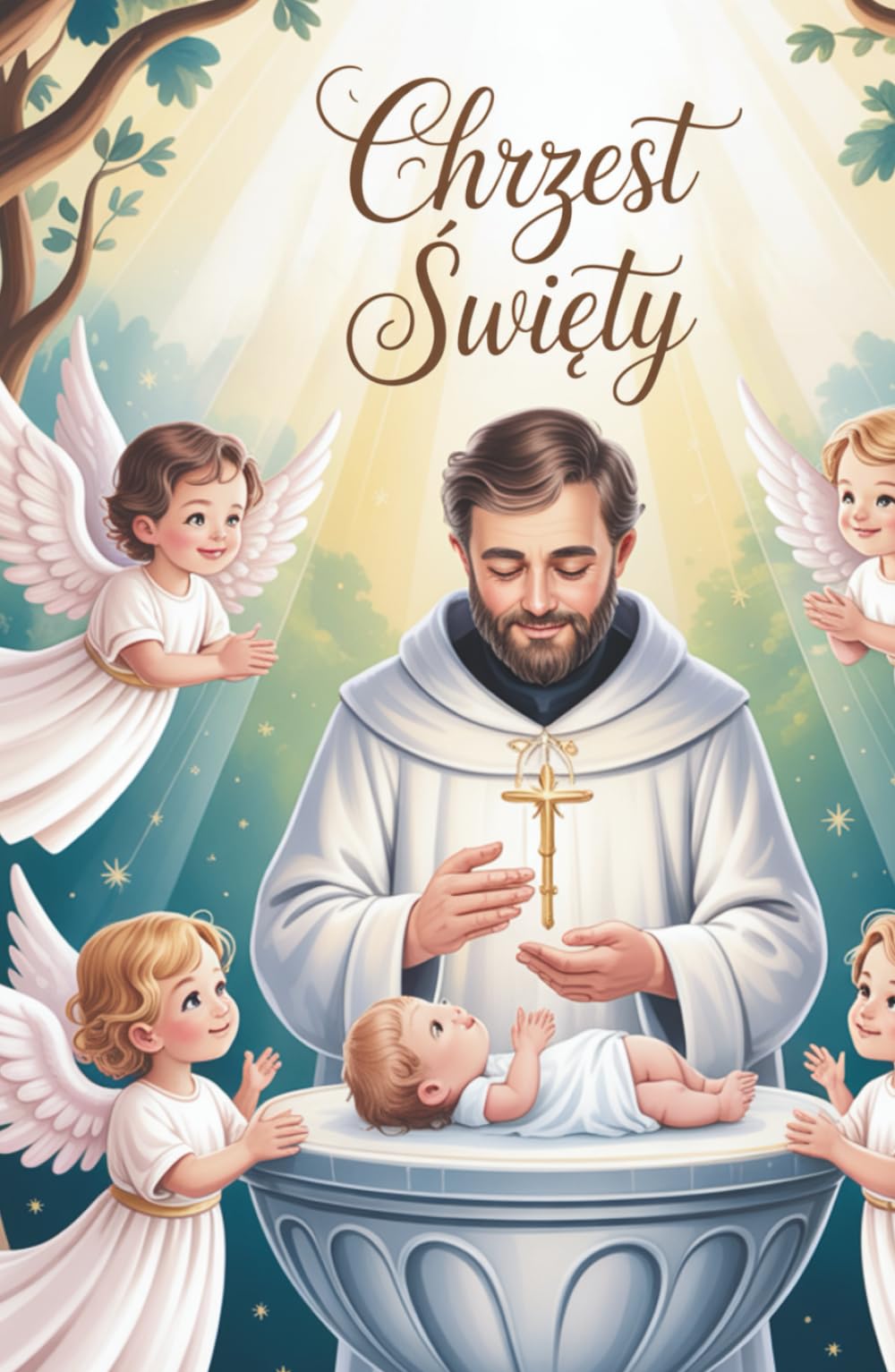 Pamiątka Chrztu Świętego dla Dziewczynki: Elegancka Księga Pamiątkowa i Album z Autorskimi Ilustracjami – Idealny Prezent od Rodziców Chrzestnych i Dziadków (Vintage religious ceremonies)