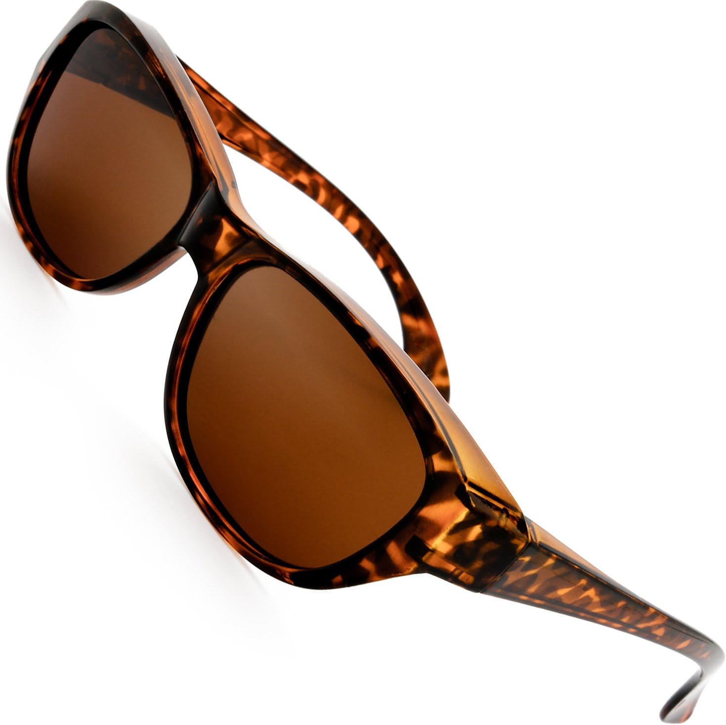 HD Polarized Wrap Around Shield Sunglasses for Wide Prescription Glasses Gift Box