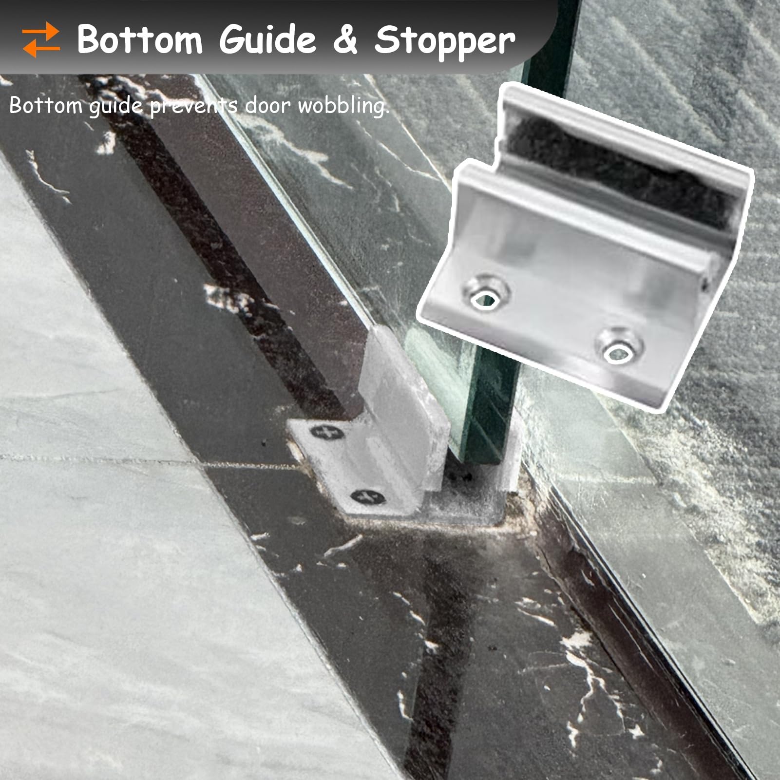 Herrajes Puertas Correderas Riel para Puerta Corredera de Armario Doble de Cristal, Herrajes Puertas Empotradas de 50-900cm Armarios, Kit Puertas Empotradas Interior/Exterior(72in/183cm)