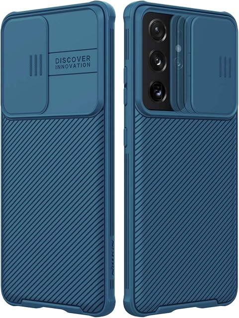 Nillkin CamShield Pro Case for Galaxy S21 Ultra 6.8 inch, [Camera Protection] with Slide Camera Cover, Slim Stylish Protective Case for Samsung Galaxy S21 Ultra (Blue)