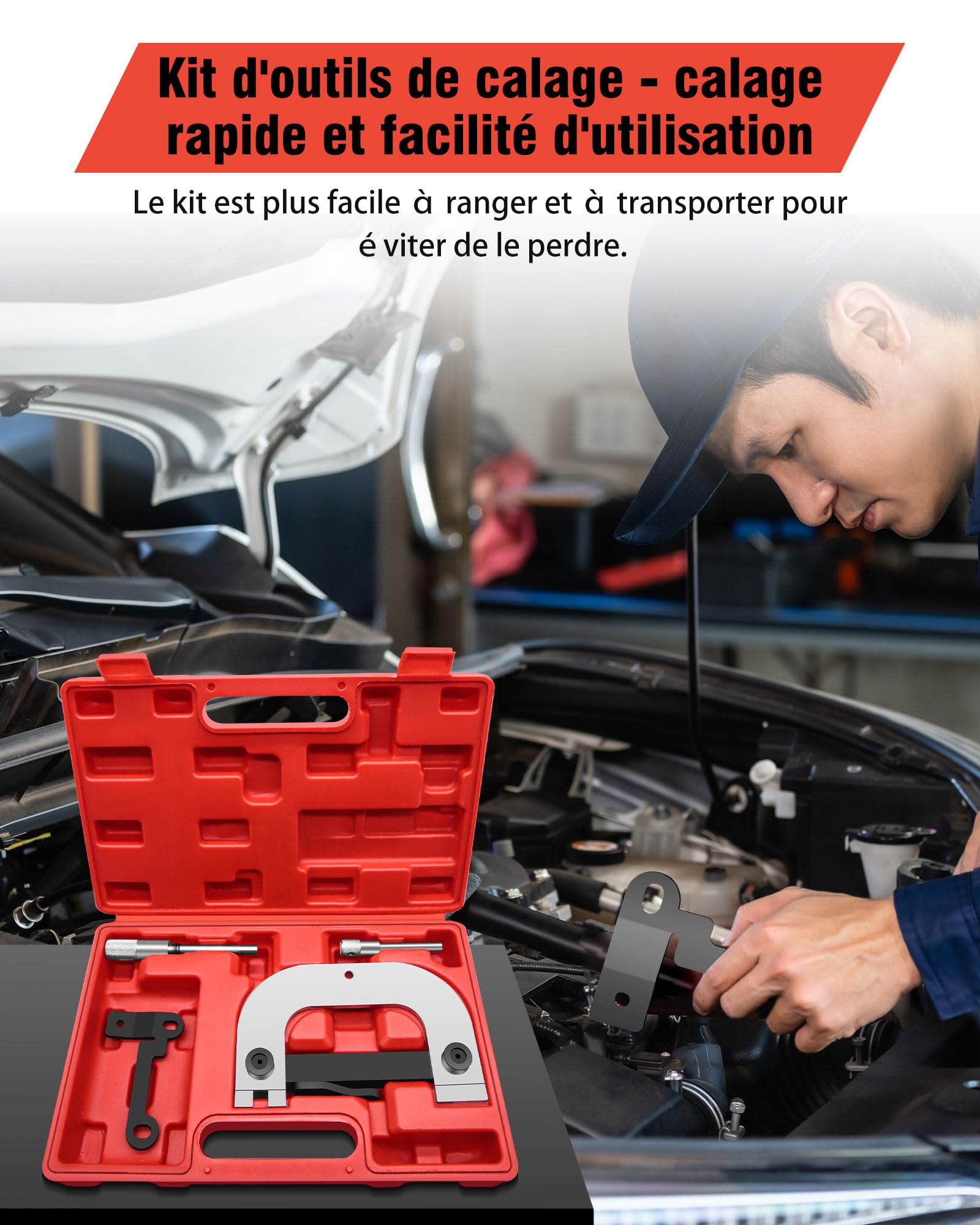 RUIZHI Kit Outil de Calage Distribution pour Renoult 1.6 16v, 1.4, 1.8, 2.0, K4J K4M F4P F4R, Outil De Distribution et Calage Arbre à Cames