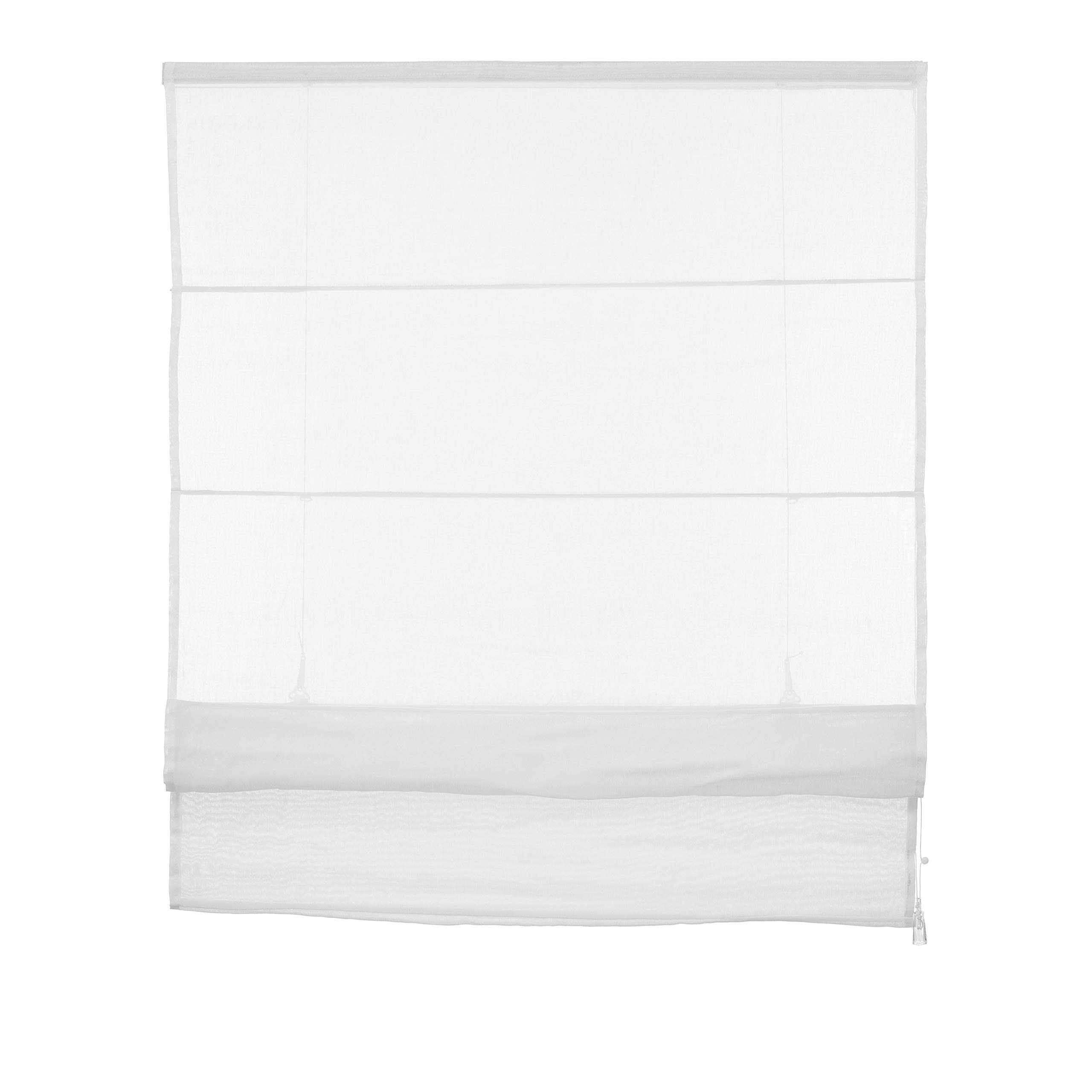 Ventanara® Raffrollo ohne Bohren tageslicht Raffgardine Faltvorhang Montage ohne Bohren inklusive Klemmträger (100 x 130 cm, Weiß Blickdicht)