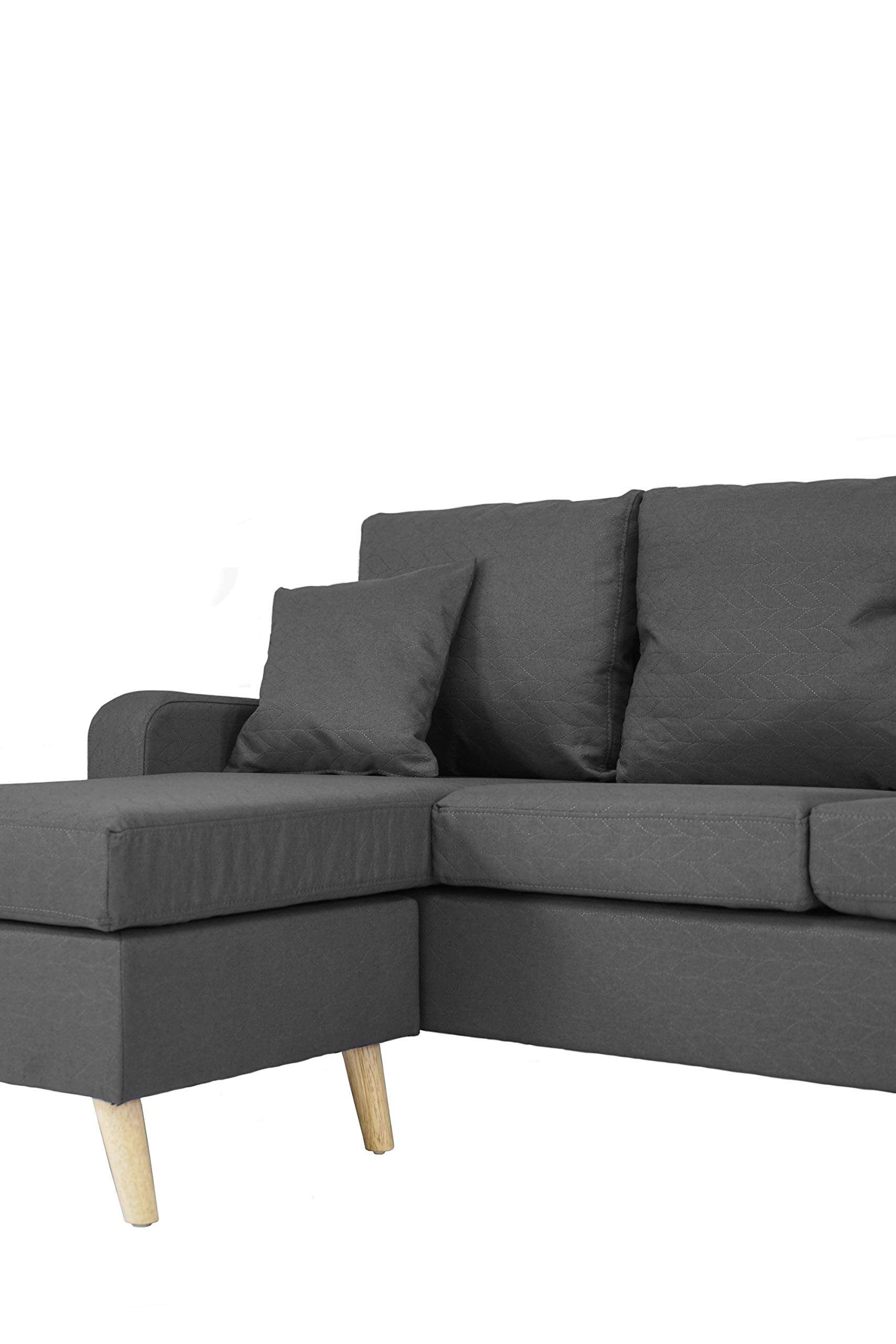 Divano Roma Furniture Middle Century Modern Linen Fabric Small Space