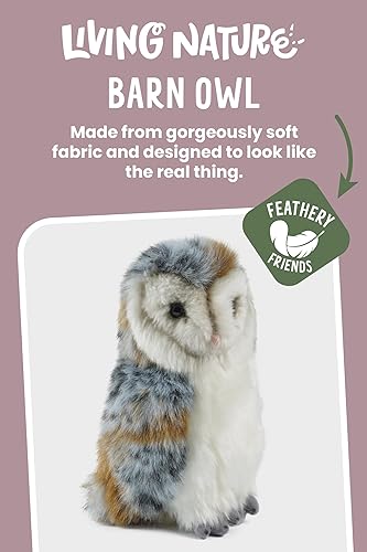 Miniatura 8 de Living Nature Peluche grande de búho granero Búho esponjoso Regalo de juguete suave para niños 10 pulgadas