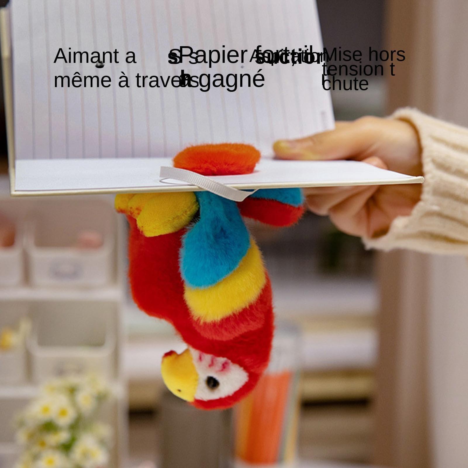 Gvblkq Perroquet Magnetique Avec Support D'épaule – Peluche Réaliste, Décoration Maison Et Accessoire Rideau
