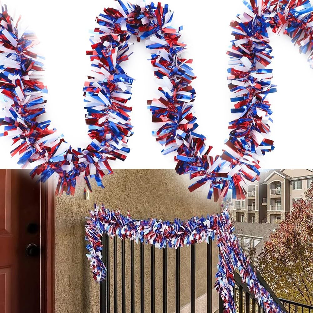 Dazzling Decorations Use Our Red White Blue Tinsel Garlands to Celebrate the Upcoming Coronation