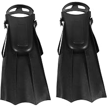 Youth Swimming Fins Snorkeling Flippers for Teenagers, Black Size 30-36, Sturdy Diving Swim Training Gear for Pool and Open Water