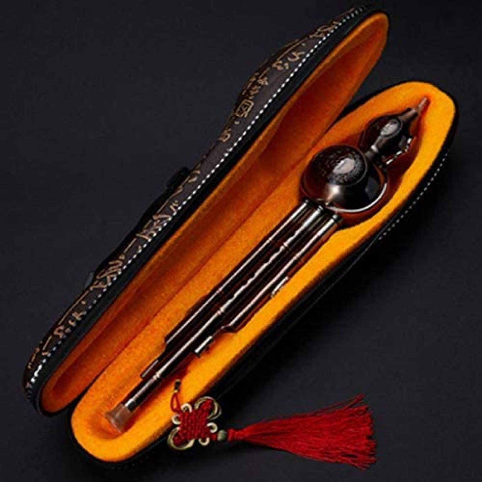 Hulusi, Gourde Flûte, Cucurbitacées Flûte Traditionnel Ethnique Durable Cuivré Hulusi Gourde Flûte Salle De Concert Jouant Long Instrument À Vent Débutants Contact Instrument À Vent,Cuivré,C-CLÉ,C