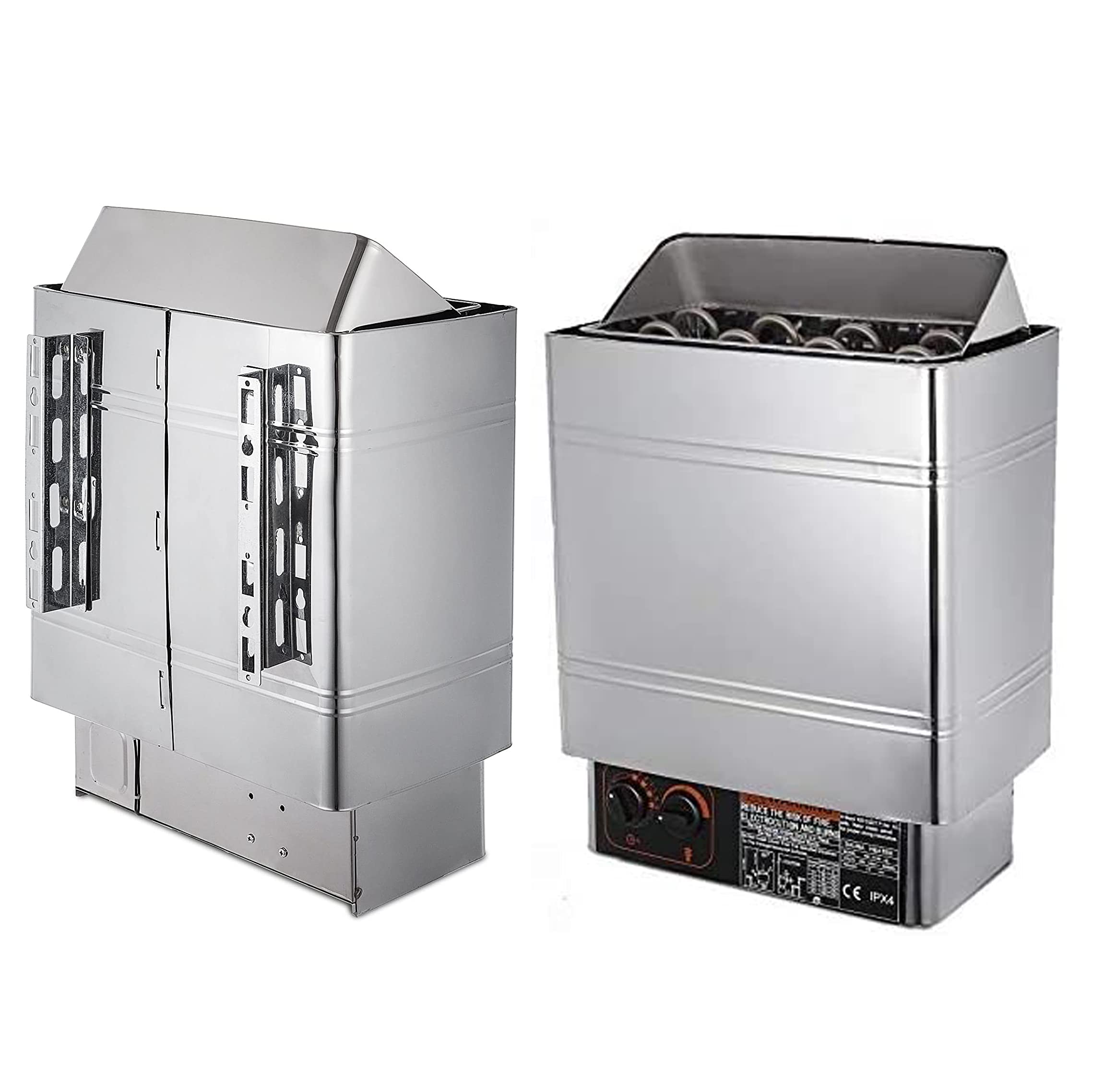 Chauffage de sauna domestique 3-9 kW - Poêle électrique pour sauna sec et humide - Contrôle interne - Poêle de spa intégré en acier inoxydable - Pour maison et hôtel de 2 à 15 m3 - 6,0 kW (3,0 kW)
