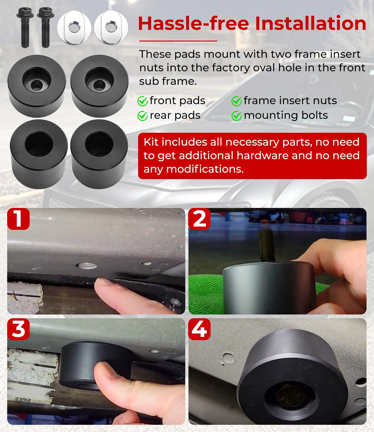 Lifting Jack Pad Front & Rear Jack Pad Kit For Dodge Challenger Charger Magnum