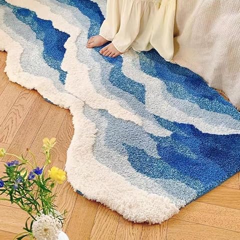 ZYLG Wave Shape Furry Rug Cover