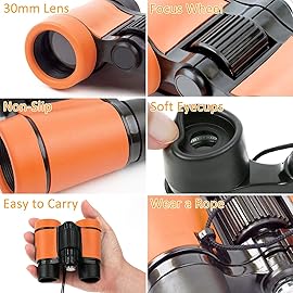 Scotamalone Kids Binoculars Shock Proof Toy Binoculars Set for Age 3-12 Years Old Boys Girls Bird Watching Educational Learning Hunting Hiking Birthday Presents