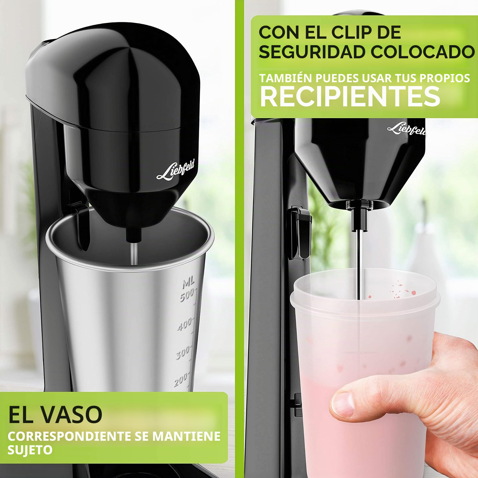 Mezclador de batidos. Negro