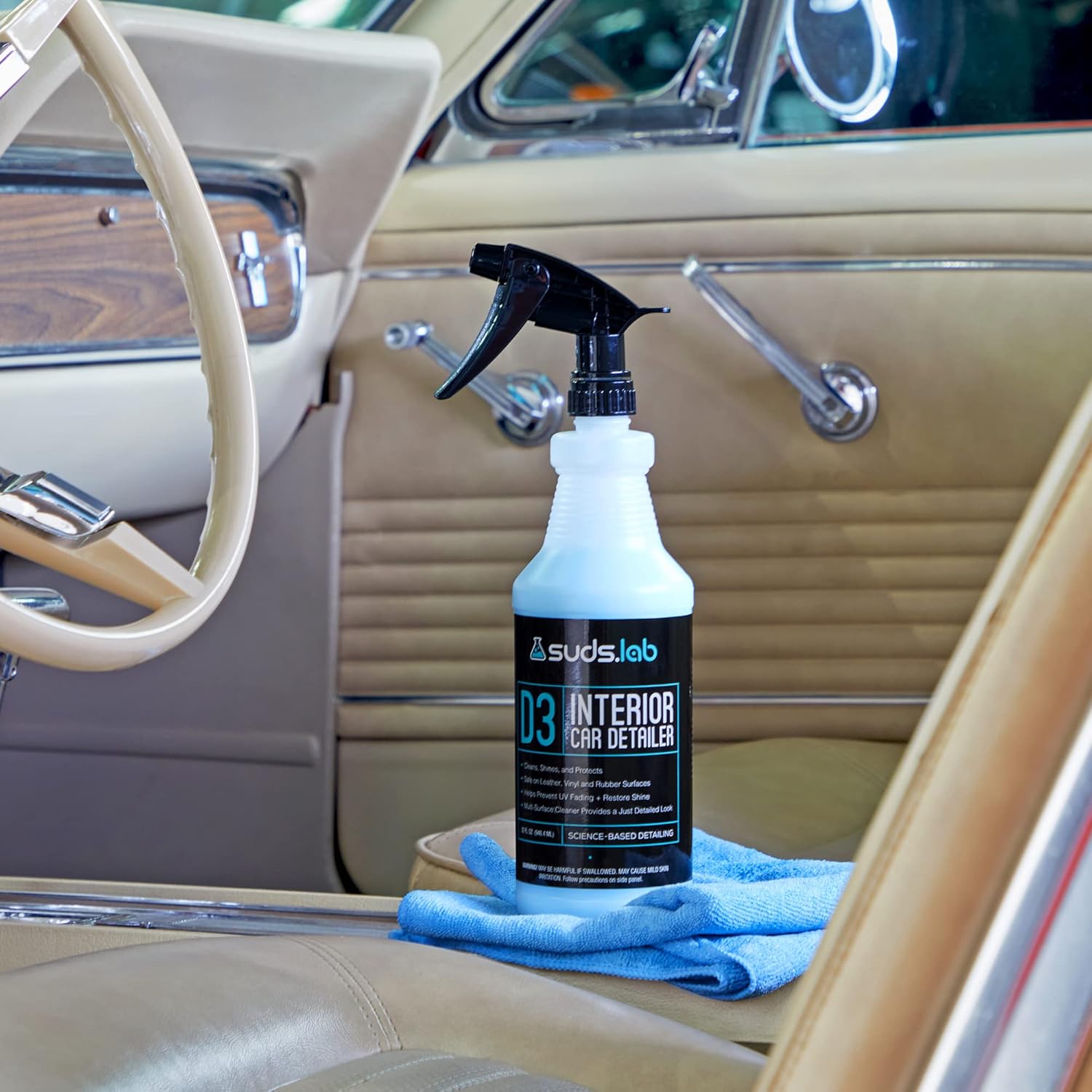 Suds Lab D3 Interior Car Detailer, Auto Detailing Spray that Cleans, Restores Shine, and Protects Interior Surfaces - 32 oz