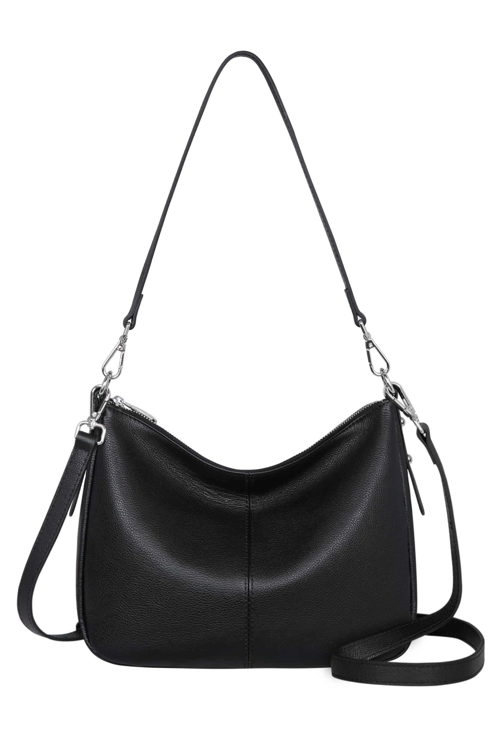 HESHE Leather Shoulder Bags for Women Hobo Handbag Crossbody Purse Ladies Bag Satchel Handbags and Purses(Black)