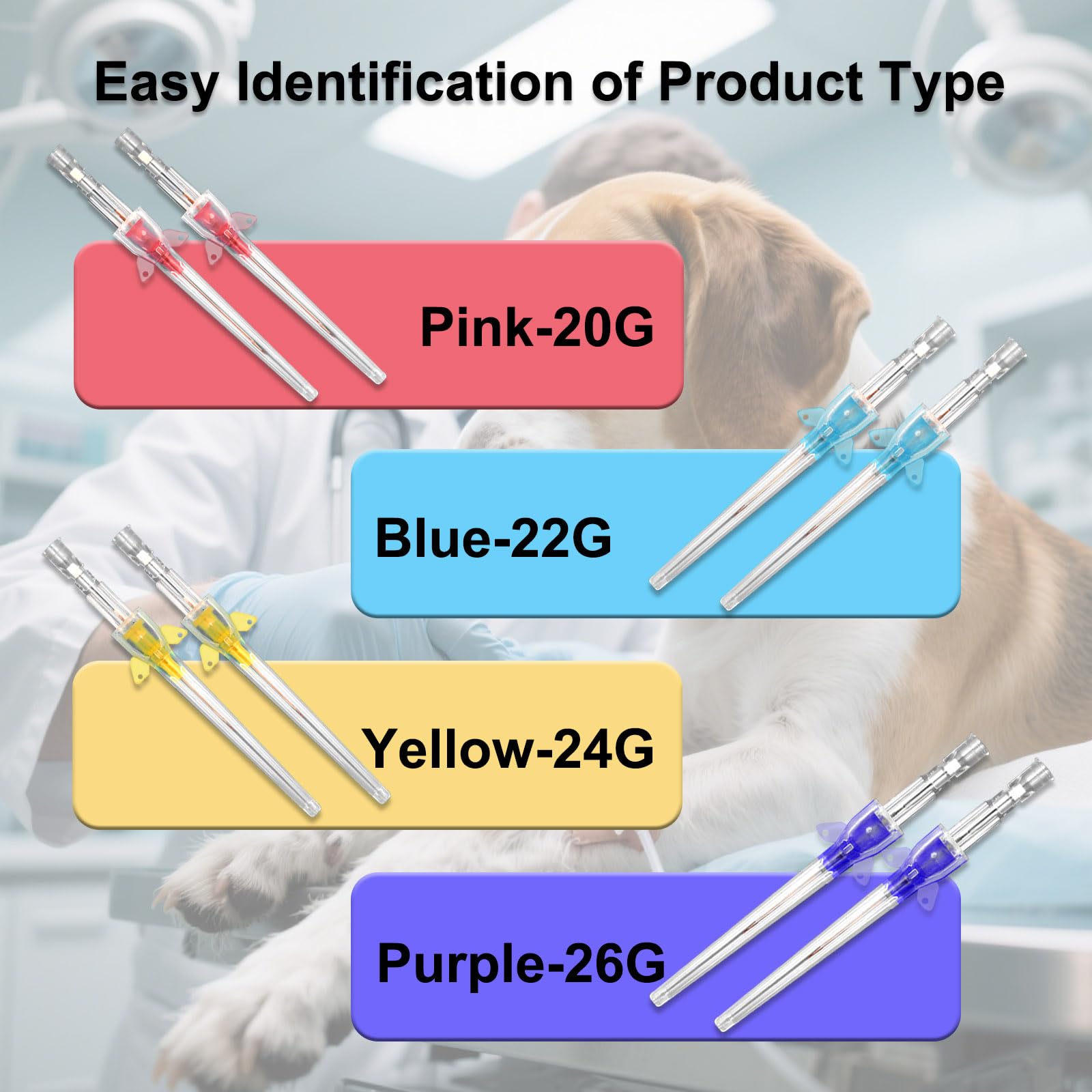Veterinary Catheters - 50 Pack 22G IV Needles -4