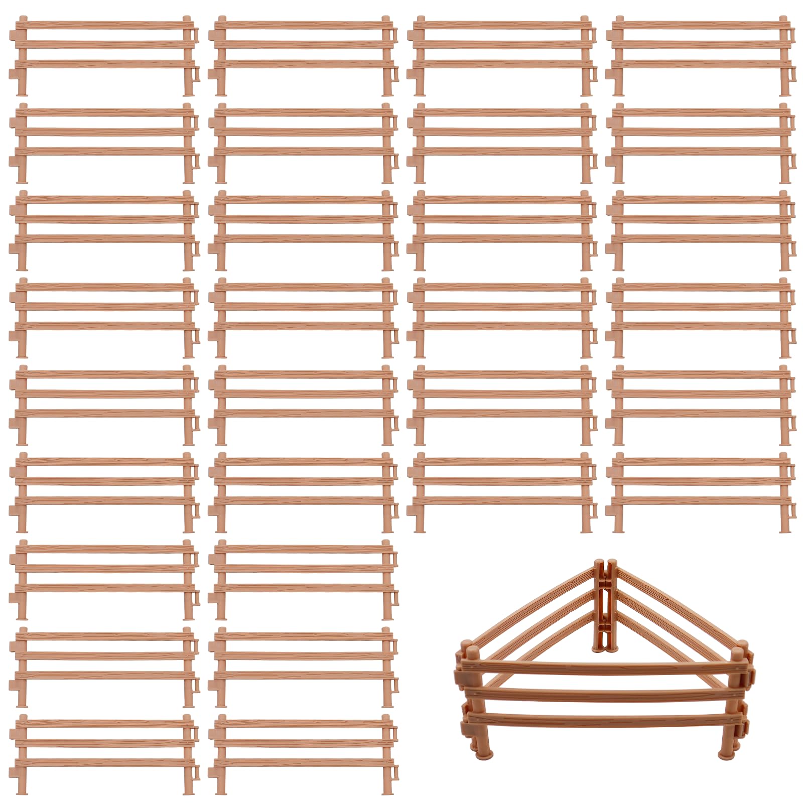 OMJMYY Toy Fence 40PCS Horse Corral Fencing Accessories Playset Plastic Farm Fence Toy for Barn Paddock Horse Stable Farm Animal Fence Educational Gift for Kids Toddler