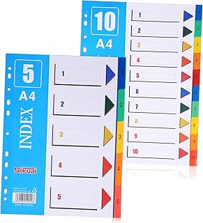 TEHAUX 2 Peças Clipes De Fichário Pastas De Arquivo Divisores De Pasta De Notebook Divisores De Página A4 Divisores De A4 Divisores De Arquivo Divisores De Arquivo De Plástico Marcadores