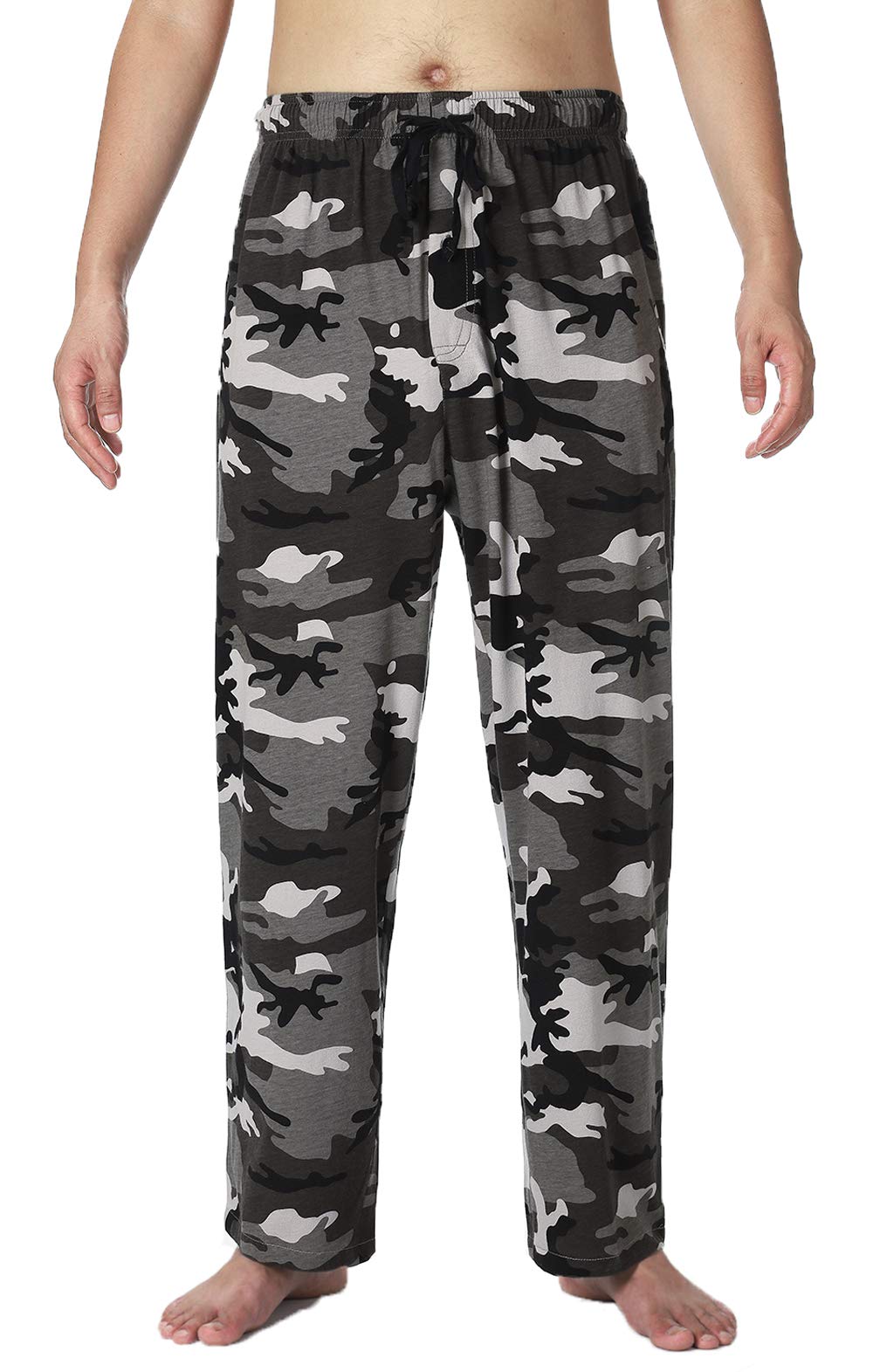 Bintangor Men's Sleep Pajama Pants 100% Cotton Knit Elastic Waistband Lounge Wear Long