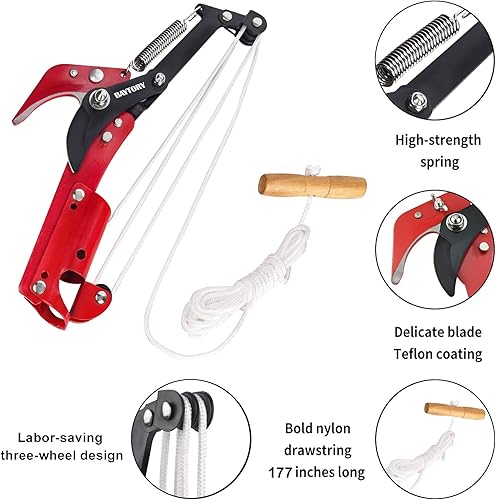 Miniatura 5 de BAYTORY Cabezal de sierra extensible de árbol sin poste tijeras de podar de ramas de alta altitud cortadora de cosechadora para vid de ramitas de