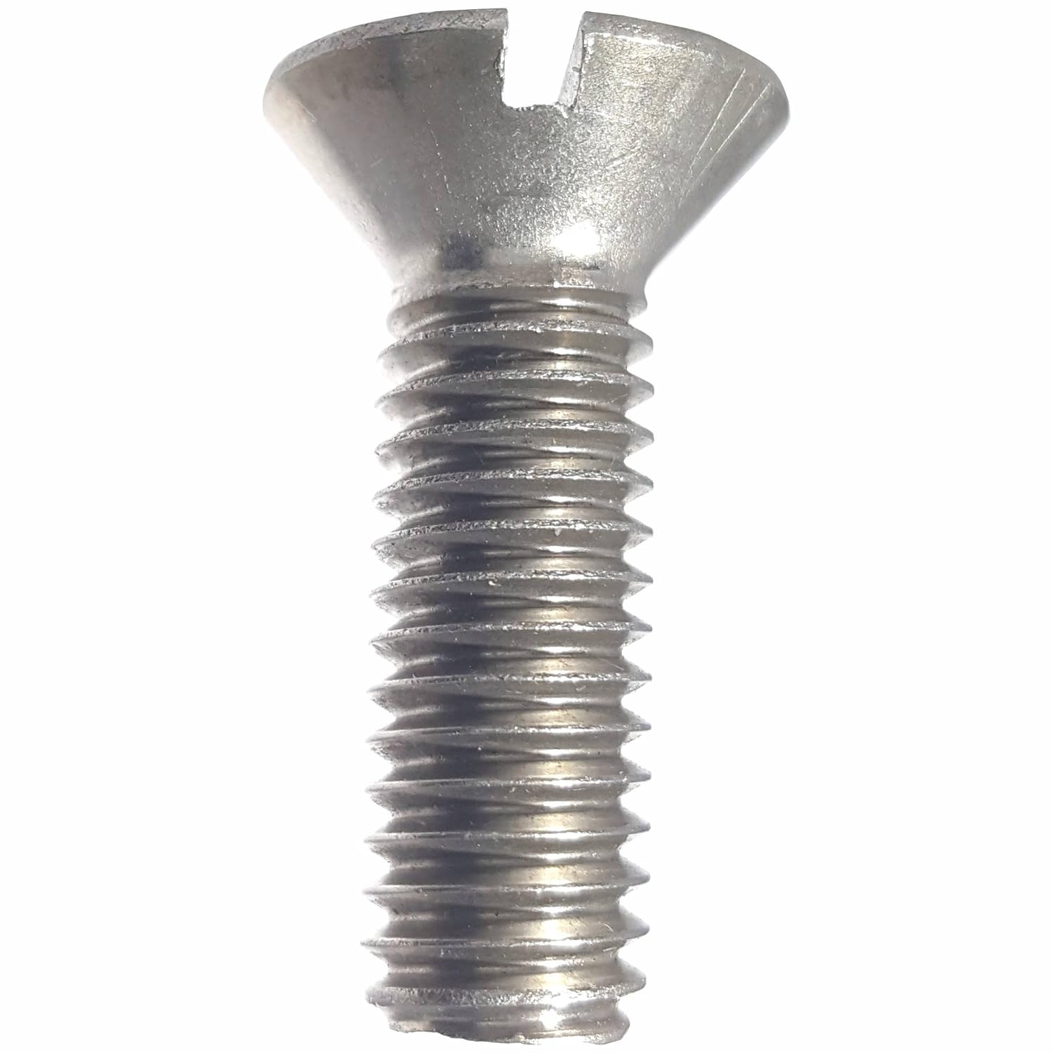 1/4-20 x 6 Flat Head Machine Screws, Slotted Drive, Stainless Steel 18-8, Full Thread, Bright Finish, Machine Thread, Quantity 10 by Fastenere