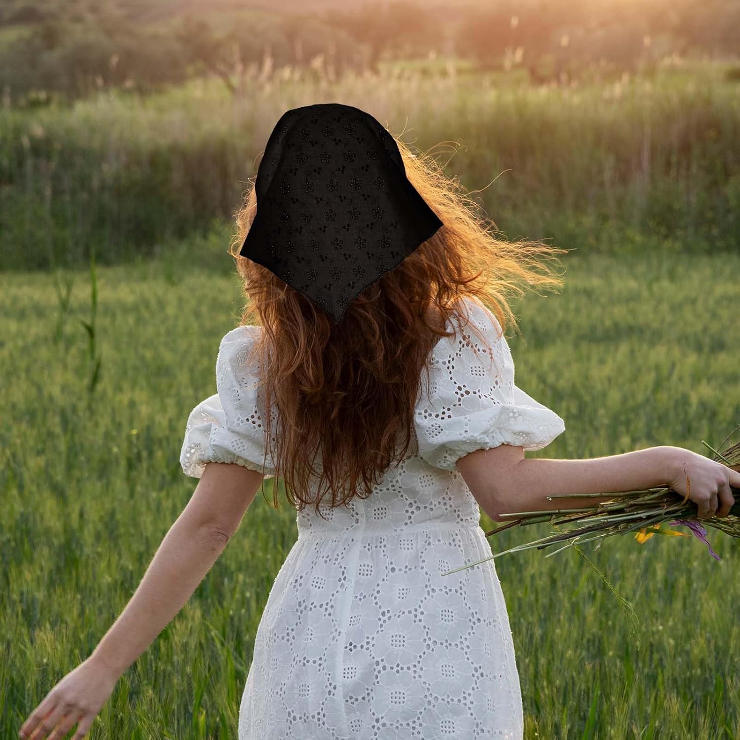 Headscarf for Women's Hair - Black Bandana Headband Scarf Head Scarf Hair Accessories for Women - Soft Cotton - Image 7