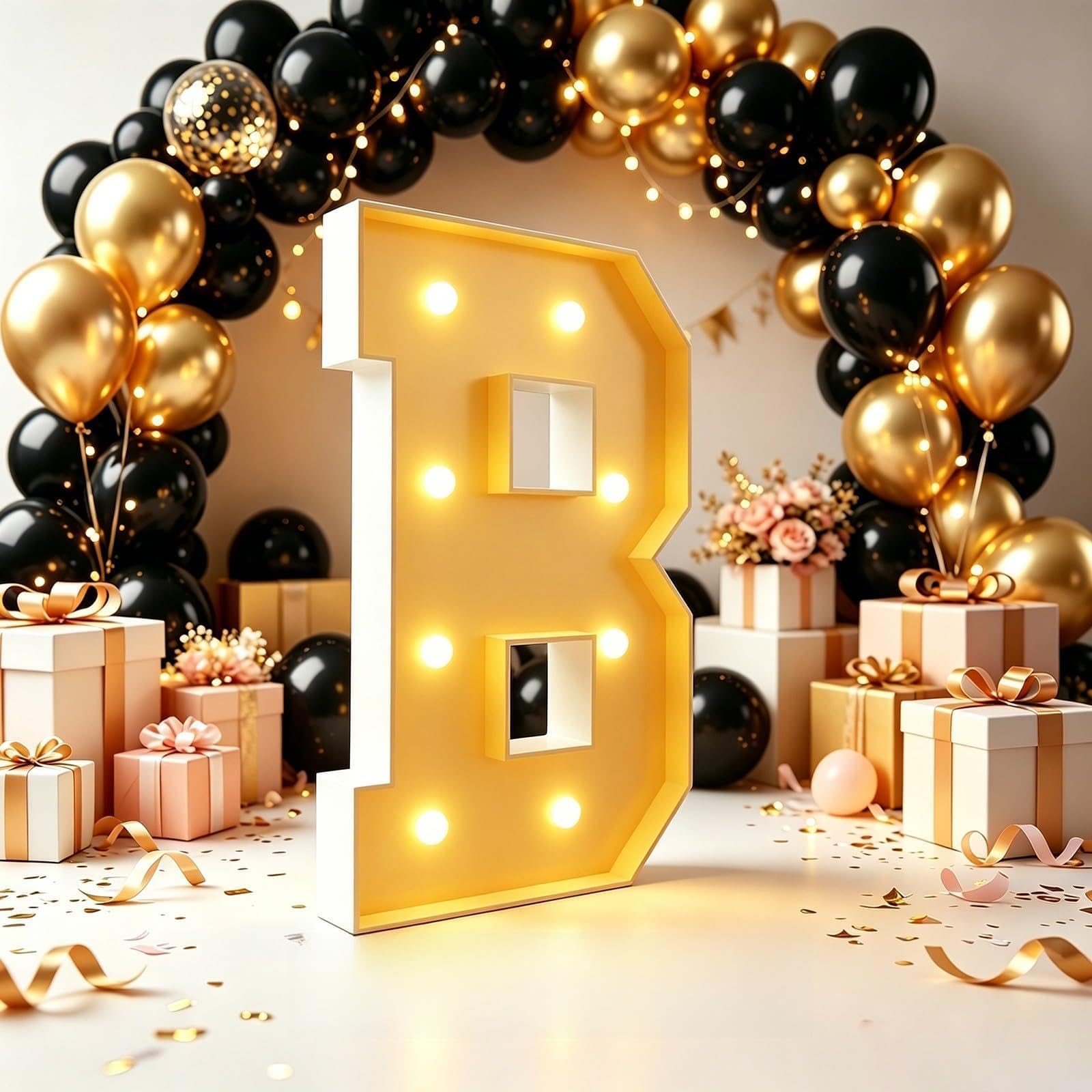 Marquee Letters, Giant LED Light Up Letter(Letter B,70cm(2.3FT))