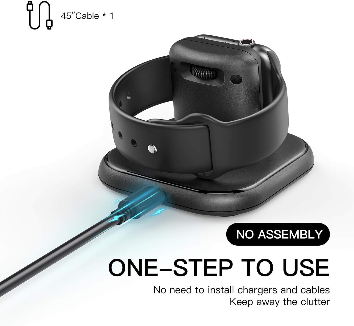 Conido Charging Stand for Apple Watch, Watch Charger Stand with Charging Cable, Magnetic Wireless Charging Station Compatible with Apple Watch SE Series 6/5/4/3/2/1/44mm/42mm/40mm/38mm- Black : Cell Phones & Accessories